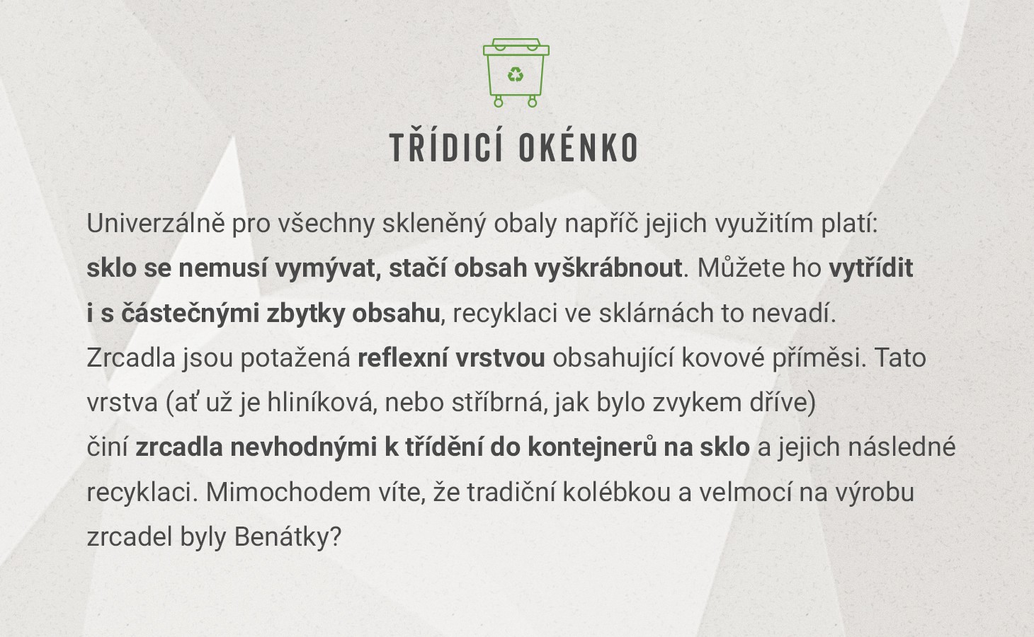 Třídicí okénko Třídicí okénko