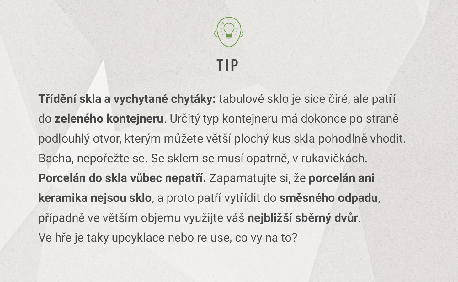 Třídění skla vychytávky Třídění skla vychytávky