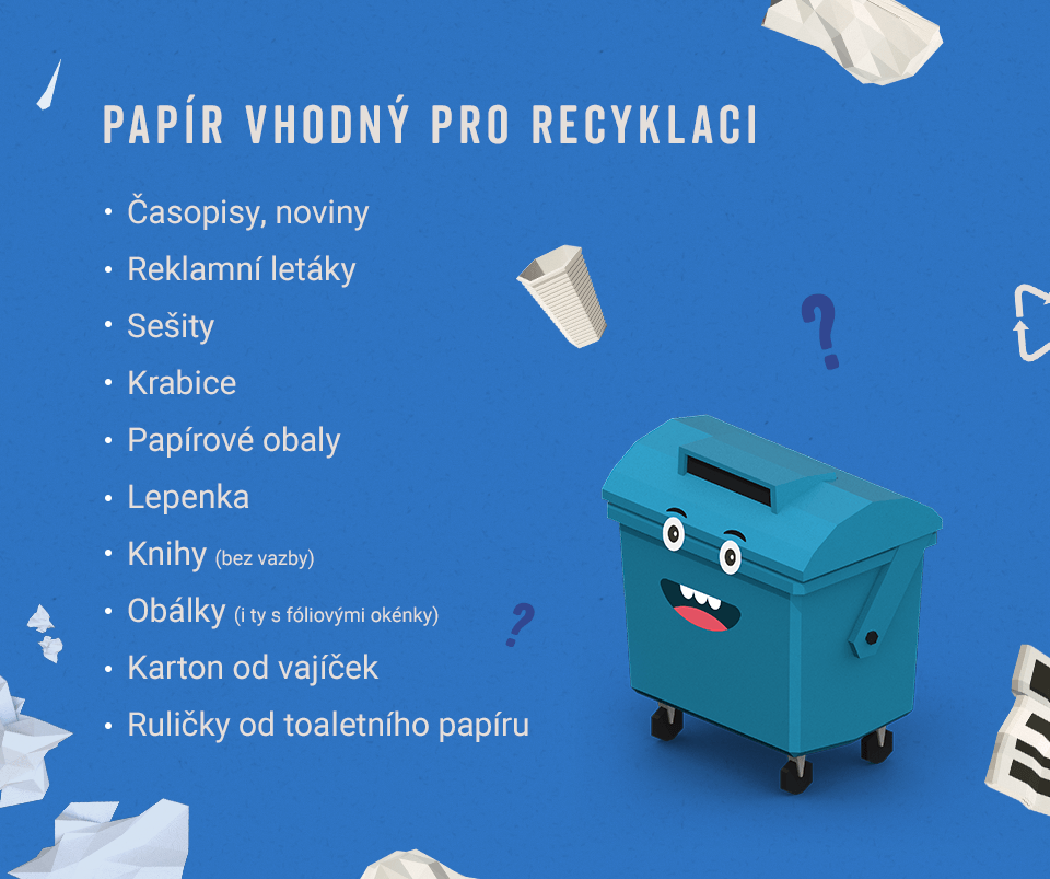 Seznam papírových předmětů, které jsou vhodné k recyklaci
