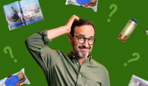 muz_otaznik_casopis_plechovka_susenky_bryle_vousy