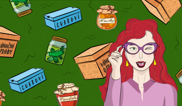 diva_cukrovi_ozdoby_okurky_marmelada_merunky_sklenice_krabice_bryle_mrk